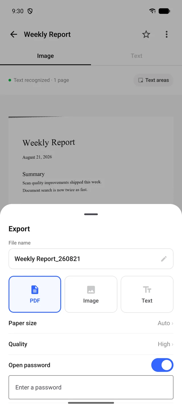 Export in one go
