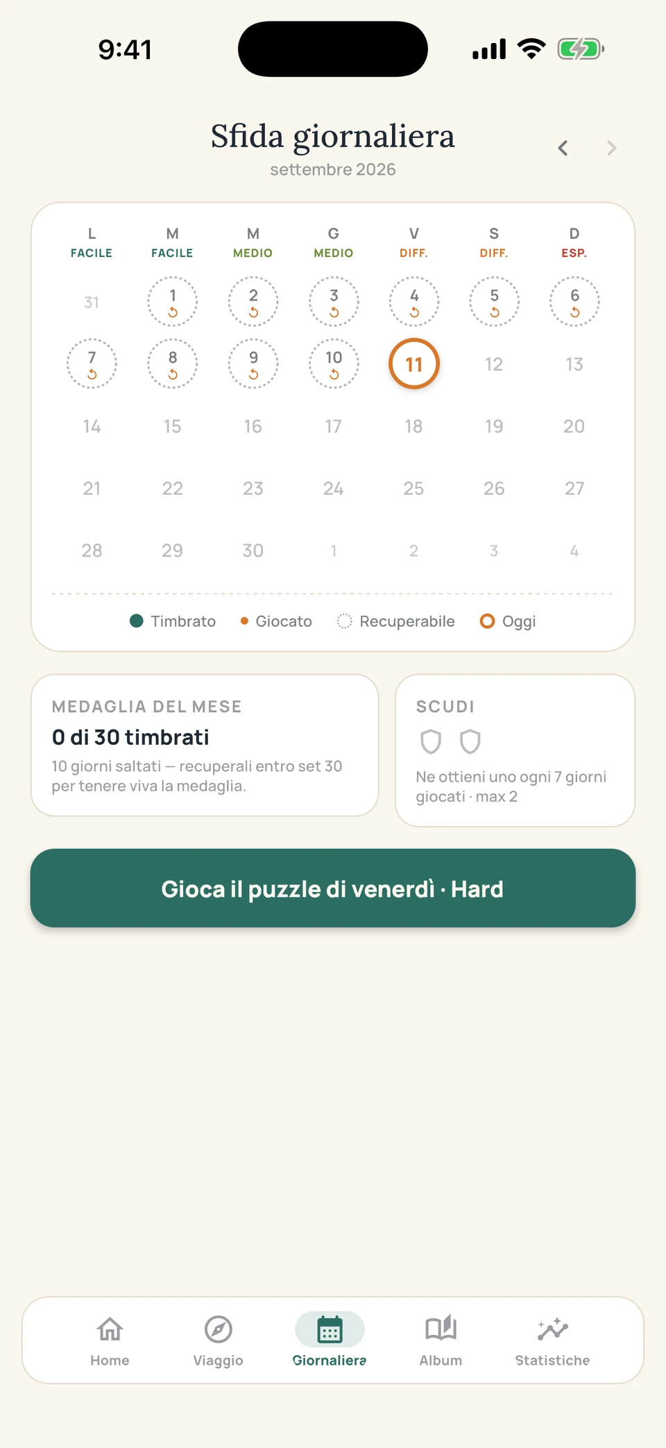 Sudoku Voyage — 05 · Sfida quotidiana