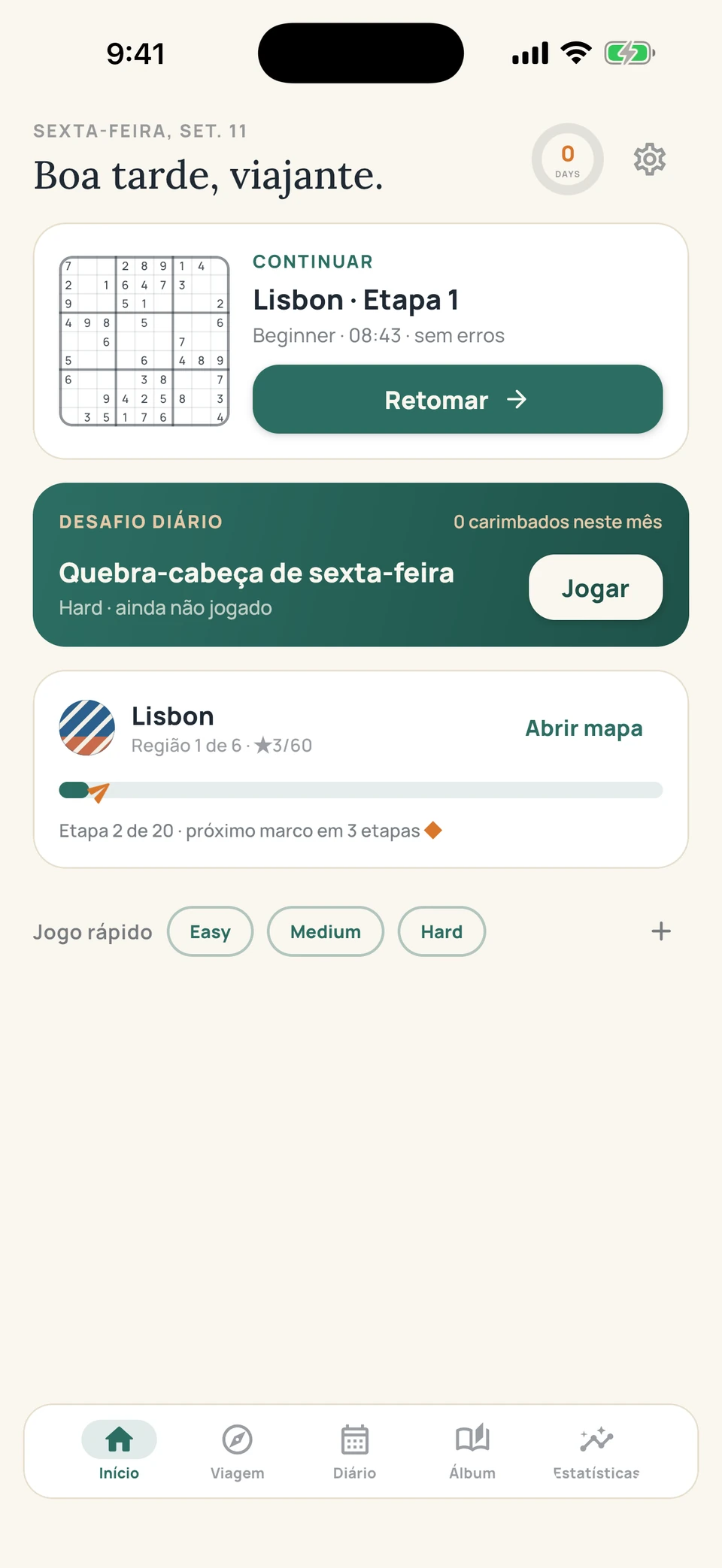 Sudoku Voyage — 01 · Início