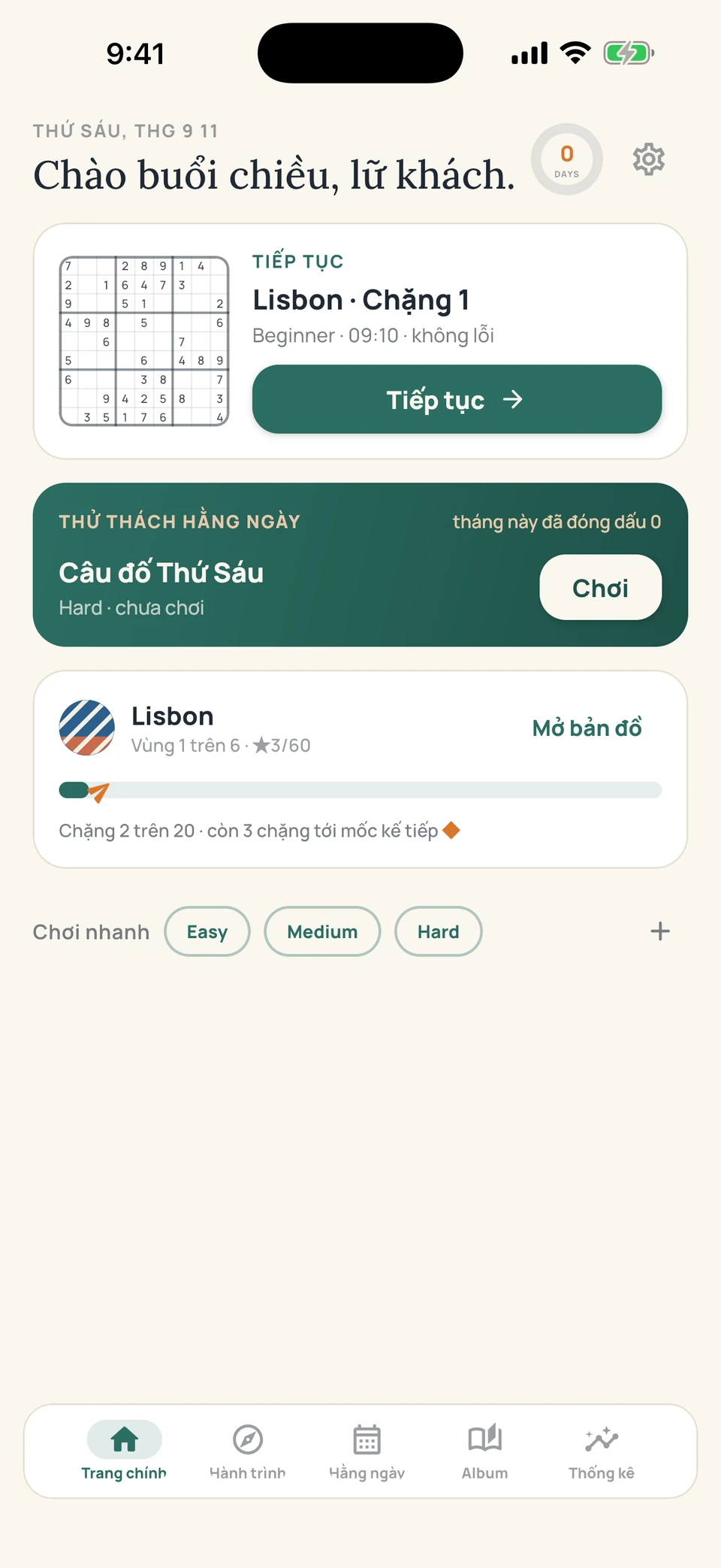 Sudoku Voyage — 01 · Trang chủ