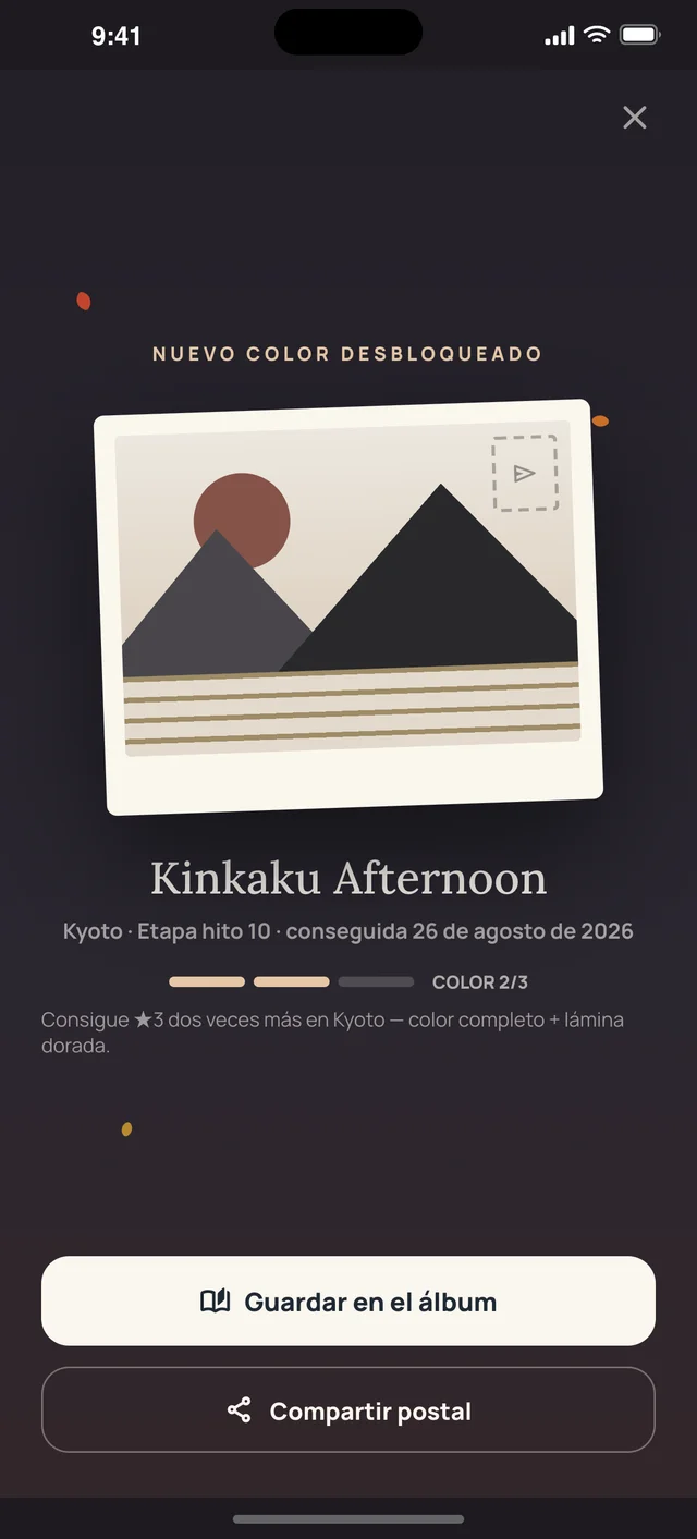Sudoku Voyage — 07 · Postal conseguida