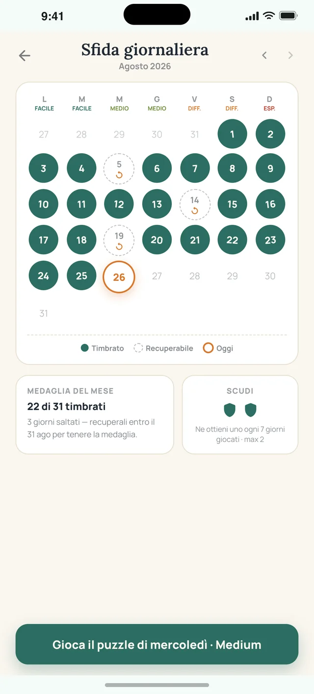 Sudoku Voyage — 05 · Sfida quotidiana