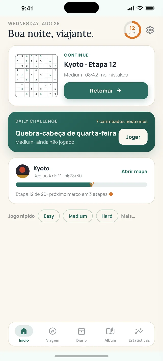 Sudoku Voyage — 01 · Início