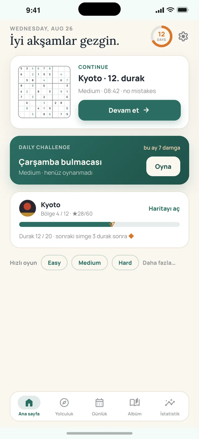 Sudoku Voyage — 01 · Ana sayfa