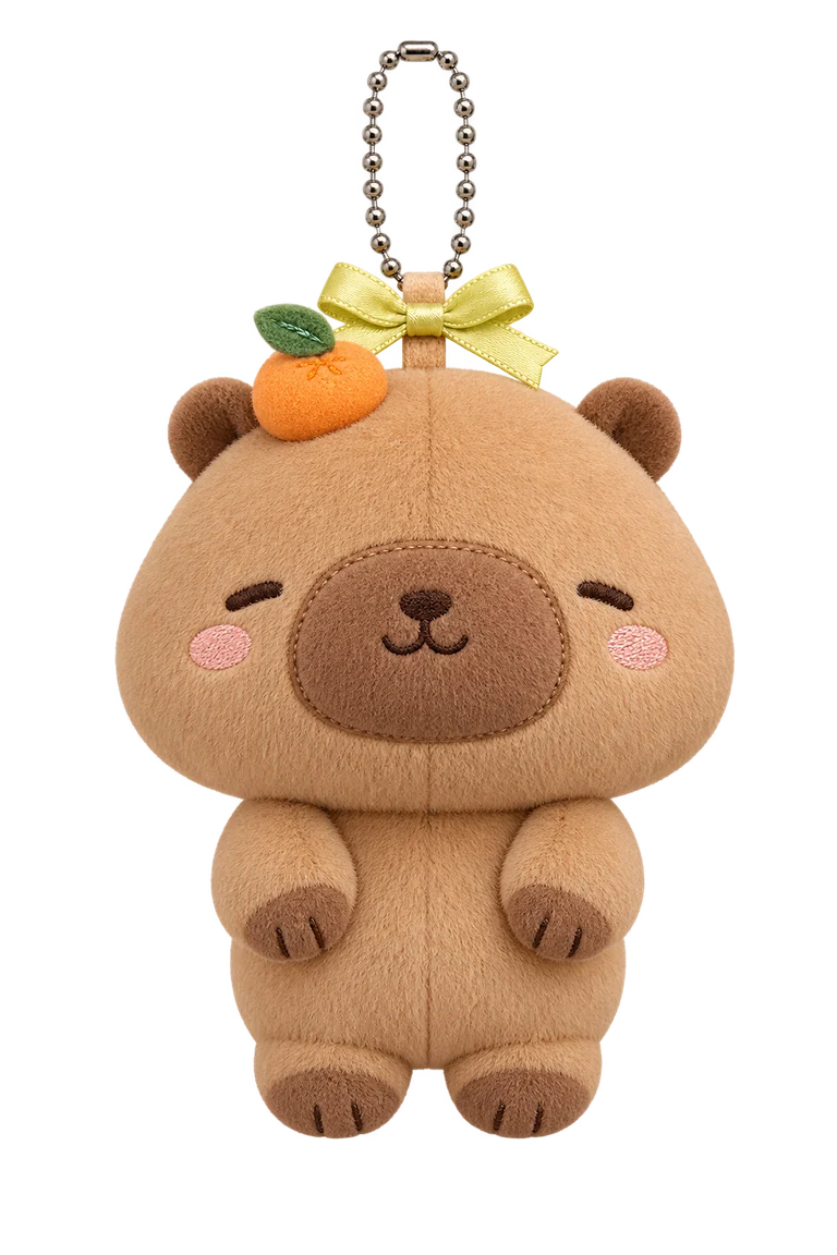 안정형 카피바라 인형 — 귤 하나 얹고 평온한